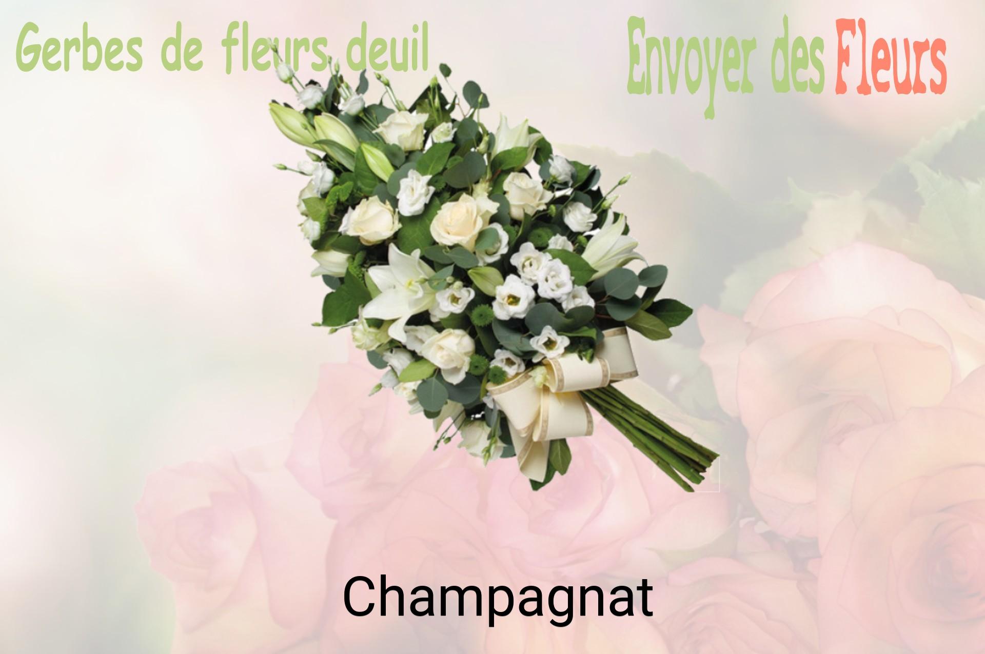 Gerbe de fleurs de deuil livrée à Champagnat